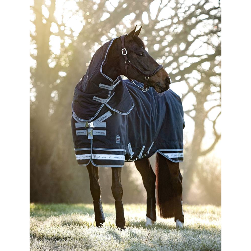 LeMieux Arika Storm-Tek 350g Detachable Neck Turnout Rug - Navy-2